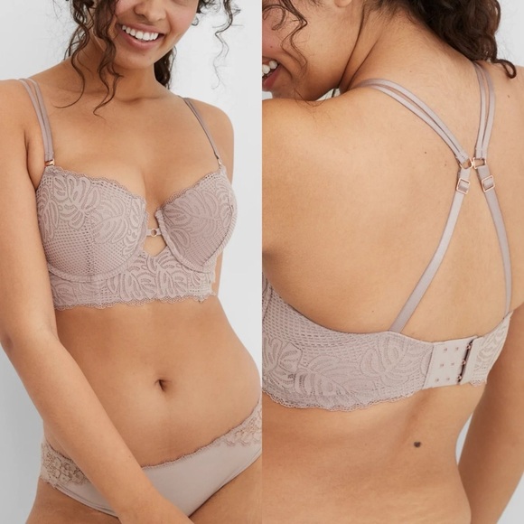 Aerie Real Power Balconette Lightly Lined Be Free Lace Bra 32DD - Picture 1 of 4